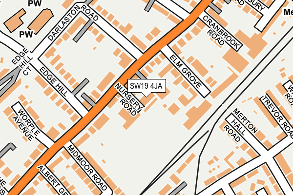 SW19 4JA map - OS OpenMap – Local (Ordnance Survey)