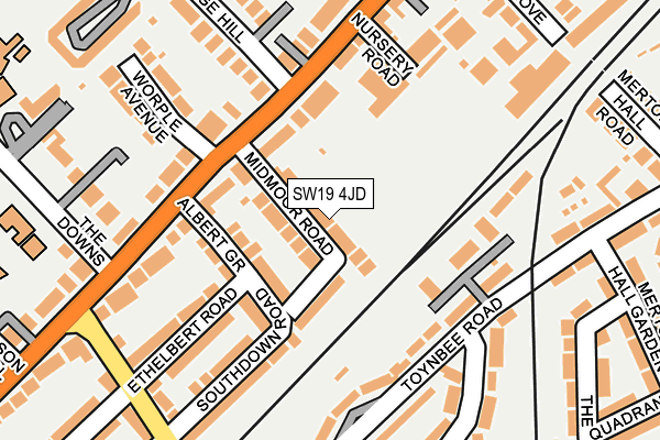 SW19 4JD map - OS OpenMap – Local (Ordnance Survey)