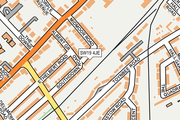 SW19 4JE map - OS OpenMap – Local (Ordnance Survey)