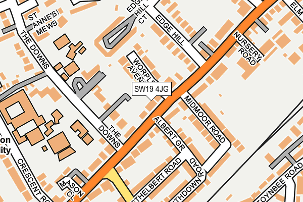 SW19 4JG map - OS OpenMap – Local (Ordnance Survey)
