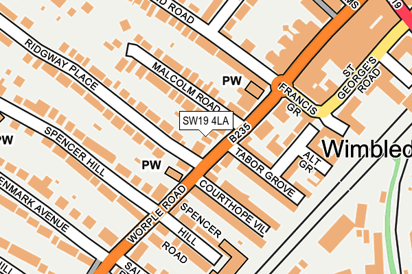 SW19 4LA map - OS OpenMap – Local (Ordnance Survey)