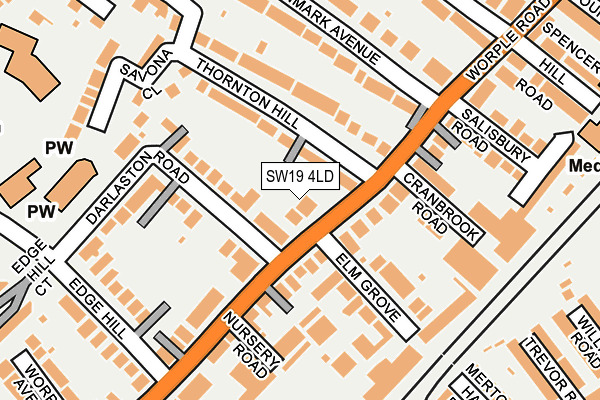 SW19 4LD map - OS OpenMap – Local (Ordnance Survey)