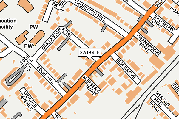 SW19 4LF map - OS OpenMap – Local (Ordnance Survey)