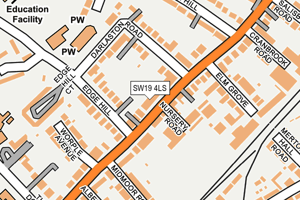 SW19 4LS map - OS OpenMap – Local (Ordnance Survey)