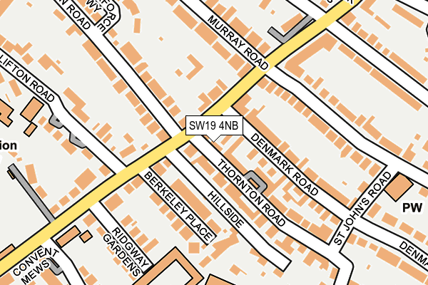 SW19 4NB map - OS OpenMap – Local (Ordnance Survey)