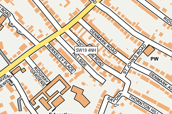 SW19 4NH map - OS OpenMap – Local (Ordnance Survey)