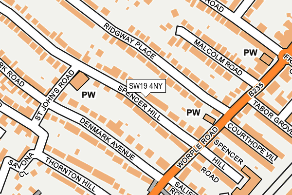 SW19 4NY map - OS OpenMap – Local (Ordnance Survey)