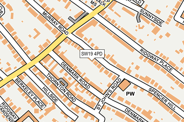 SW19 4PD map - OS OpenMap – Local (Ordnance Survey)