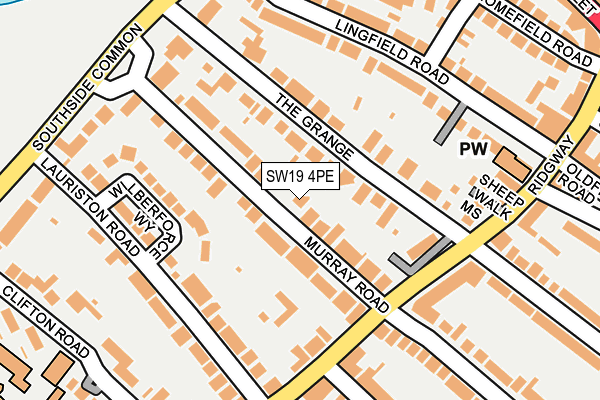 SW19 4PE map - OS OpenMap – Local (Ordnance Survey)