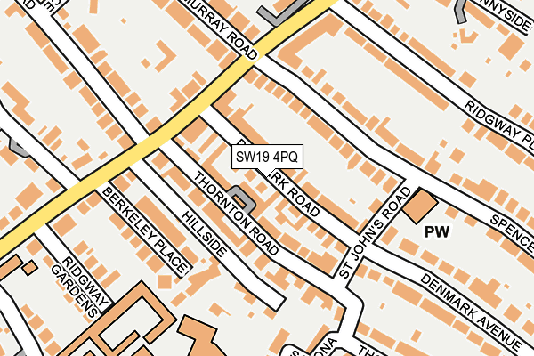 SW19 4PQ map - OS OpenMap – Local (Ordnance Survey)