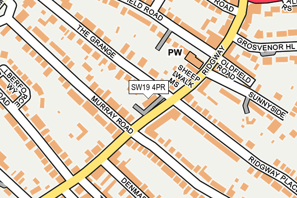 SW19 4PR map - OS OpenMap – Local (Ordnance Survey)