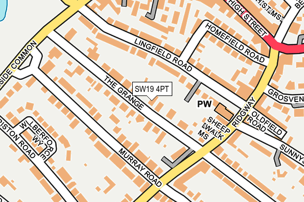 SW19 4PT map - OS OpenMap – Local (Ordnance Survey)
