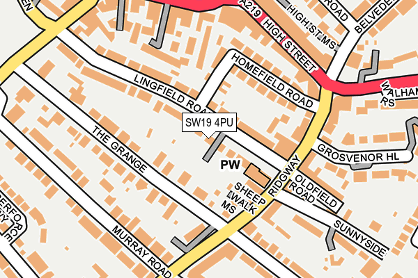 SW19 4PU map - OS OpenMap – Local (Ordnance Survey)