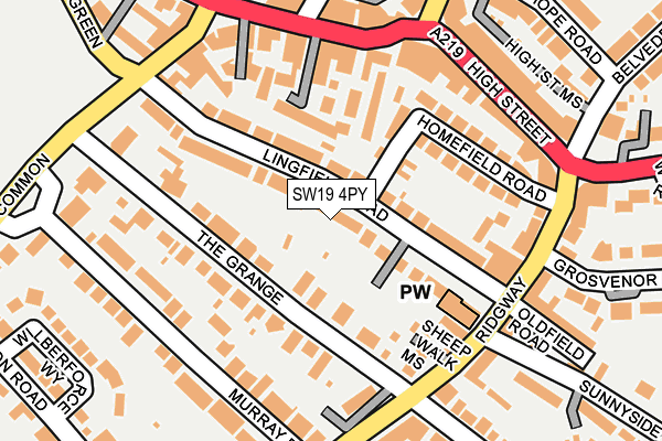 SW19 4PY map - OS OpenMap – Local (Ordnance Survey)