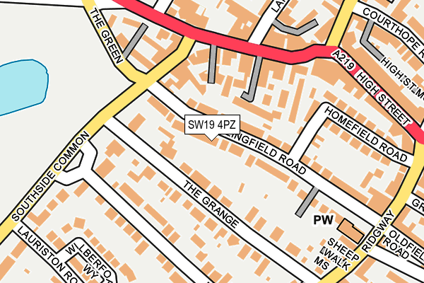 SW19 4PZ map - OS OpenMap – Local (Ordnance Survey)