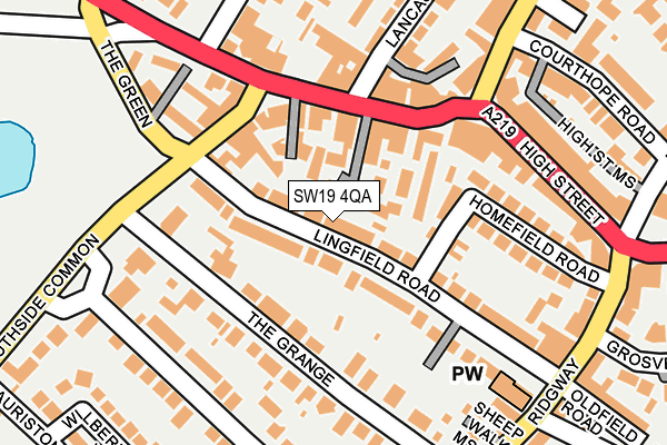 SW19 4QA map - OS OpenMap – Local (Ordnance Survey)