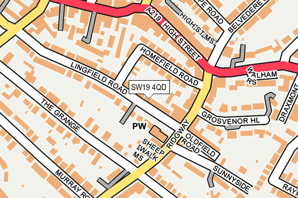 SW19 4QD map - OS OpenMap – Local (Ordnance Survey)