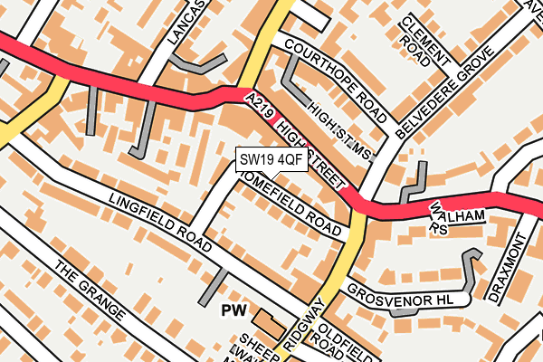 SW19 4QF map - OS OpenMap – Local (Ordnance Survey)