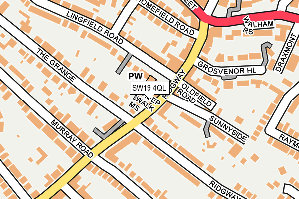 SW19 4QL map - OS OpenMap – Local (Ordnance Survey)