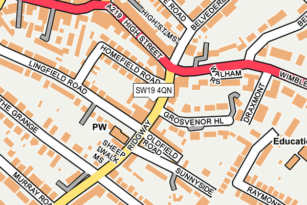 SW19 4QN map - OS OpenMap – Local (Ordnance Survey)