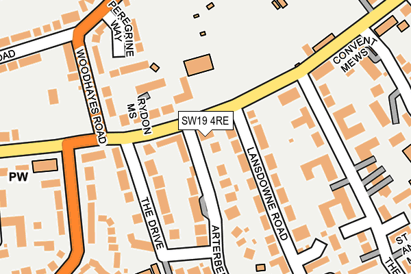 SW19 4RE map - OS OpenMap – Local (Ordnance Survey)