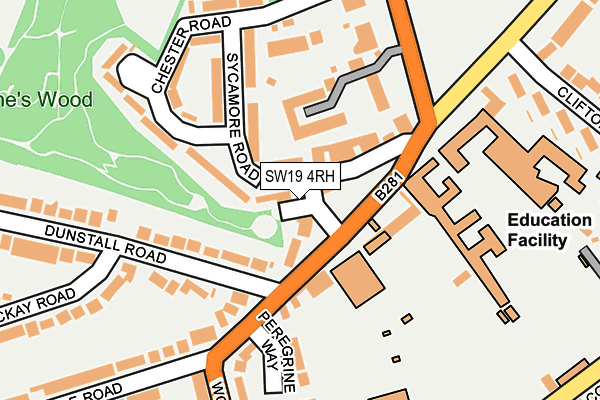 SW19 4RH map - OS OpenMap – Local (Ordnance Survey)