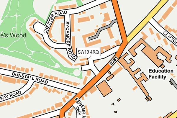 SW19 4RQ map - OS OpenMap – Local (Ordnance Survey)