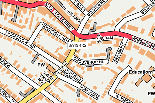 SW19 4RS map - OS OpenMap – Local (Ordnance Survey)