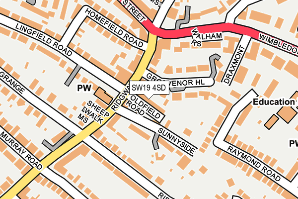 SW19 4SD map - OS OpenMap – Local (Ordnance Survey)