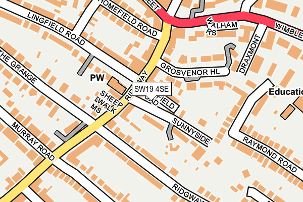 SW19 4SE map - OS OpenMap – Local (Ordnance Survey)