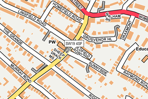 SW19 4SF map - OS OpenMap – Local (Ordnance Survey)