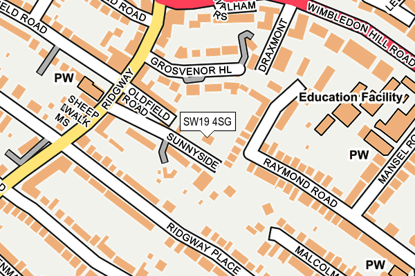 SW19 4SG map - OS OpenMap – Local (Ordnance Survey)