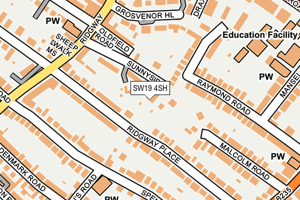 SW19 4SH map - OS OpenMap – Local (Ordnance Survey)