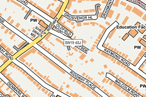 SW19 4SJ map - OS OpenMap – Local (Ordnance Survey)