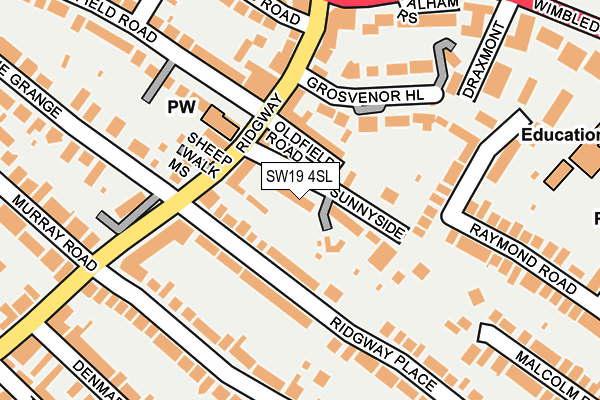 SW19 4SL map - OS OpenMap – Local (Ordnance Survey)
