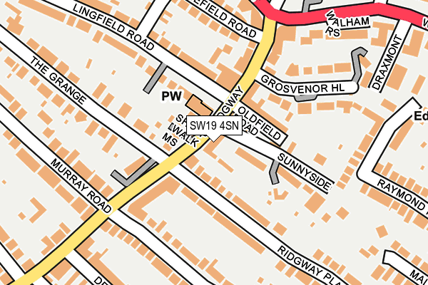 SW19 4SN map - OS OpenMap – Local (Ordnance Survey)