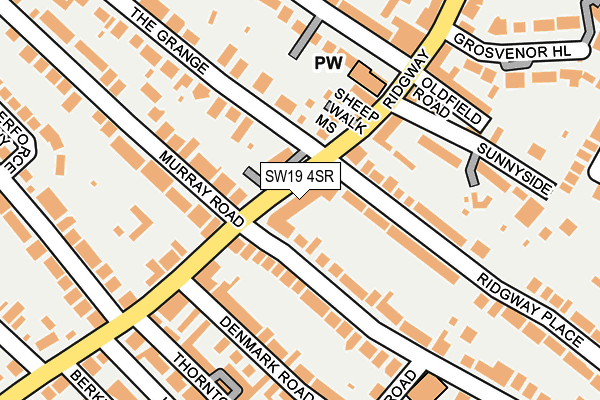 SW19 4SR map - OS OpenMap – Local (Ordnance Survey)