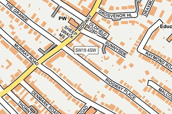 SW19 4SW map - OS OpenMap – Local (Ordnance Survey)