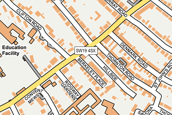 SW19 4SX map - OS OpenMap – Local (Ordnance Survey)