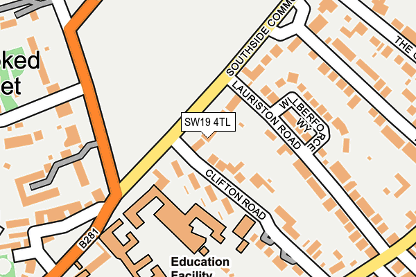 SW19 4TL map - OS OpenMap – Local (Ordnance Survey)