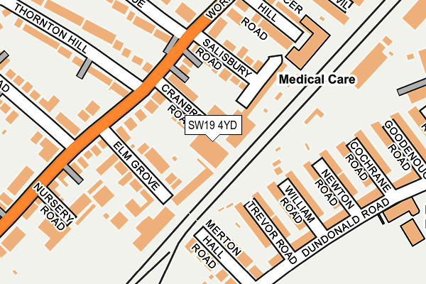 SW19 4YD map - OS OpenMap – Local (Ordnance Survey)