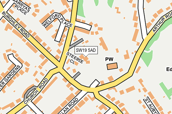 SW19 5AD map - OS OpenMap – Local (Ordnance Survey)
