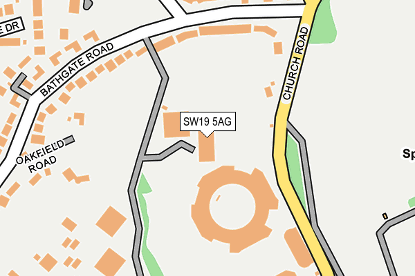 SW19 5AG map - OS OpenMap – Local (Ordnance Survey)