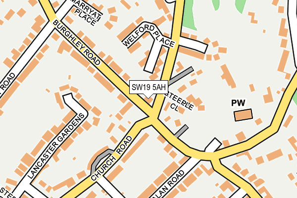 SW19 5AH map - OS OpenMap – Local (Ordnance Survey)