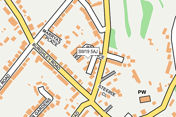 SW19 5AJ map - OS OpenMap – Local (Ordnance Survey)