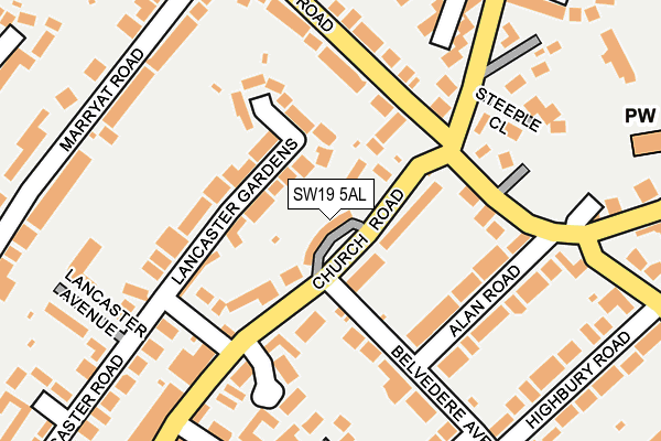 SW19 5AL map - OS OpenMap – Local (Ordnance Survey)