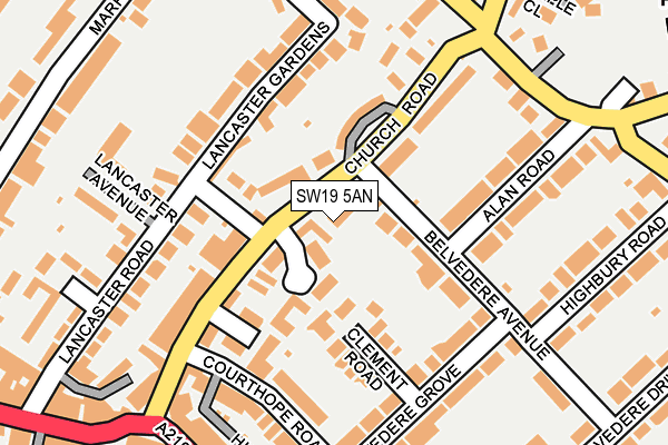 SW19 5AN map - OS OpenMap – Local (Ordnance Survey)
