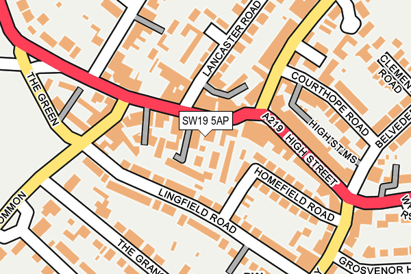SW19 5AP map - OS OpenMap – Local (Ordnance Survey)