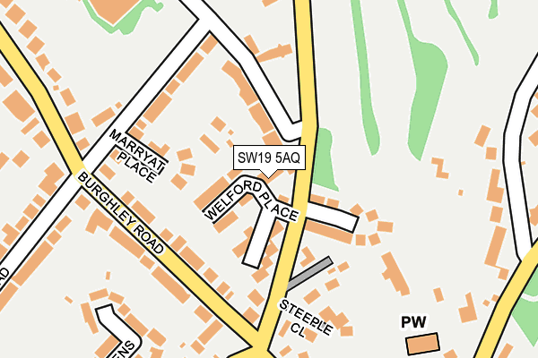 SW19 5AQ map - OS OpenMap – Local (Ordnance Survey)