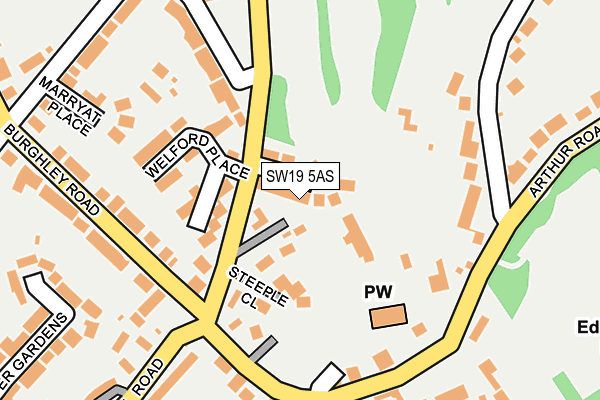 SW19 5AS map - OS OpenMap – Local (Ordnance Survey)
